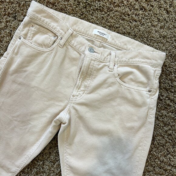 MOUSSY VINTAGE Japan Ailey Corduroy Straight Leg Pants Off White Size 30 - Picture 3 of 8